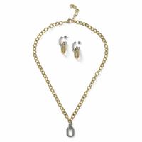 Liars & Lovers Stainless Steel Chunky Oval Necklace and Earrings Set