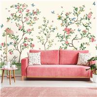 Origin Murals Oriental Flower Tree Cream Wall Mural