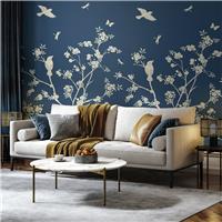 Origin Murals Blossom Trail Navy Wall Mural