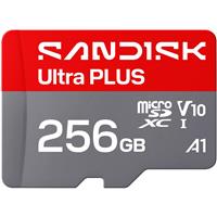 SanDisk Ultra PLUS 200MB/s microSDXC UHS-I Memory Card with Adaptor - 256GB