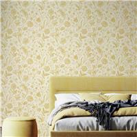 Hoopla Walls Floral Toile Rich Butter Wallpaper