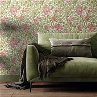 Hoopla Walls Honeysuckle Coral Pink Wallpaper