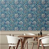 Hoopla Walls Honeysuckle Navy Blue Wallpaper