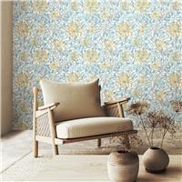 Hoopla Walls Honeysuckle Soft Blue Wallpaper