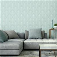 Hoopla Walls Leaf Fan Duck Egg Wallpaper