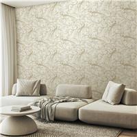 Hoopla Walls Purity Bird Toile Stone Wallpaper