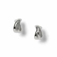 Freedom Silver Tone Stainless Steel Twist Hoop Earrings