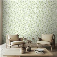 Hoopla Walls Purity Floral Toile Sage Wallpaper