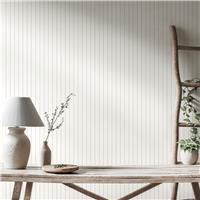 Hoopla Walls Purity Scallop Stripe Stone Wallpaper
