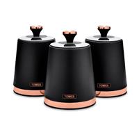 Tower Cavaletto Carbon Steel Set of 3 Food Storage Canisters - Black