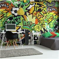 Origin Murals Sports Graffiti Emerald and Orange Wall Mural