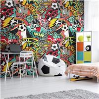Origin Murals Sports Graffiti Red Repeatable Wall Mural