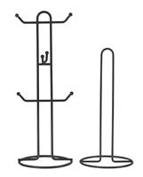 Argos Home Mug Tree and Kitchen Roll Holder - Black