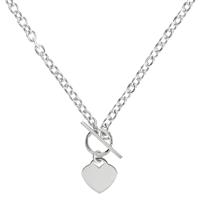 Revere Sterling Silver Heart T-Bar Necklace