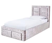 Argos Home Kourtney Single Ottoman Velvet Bed Frame - Silver