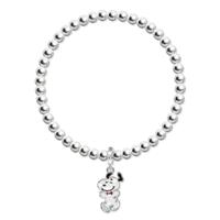 Peanuts Silver Plated Snoopy Beaded Bracelet