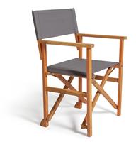 Habitat Folding Wooden Garden Director Chair - Charcoal