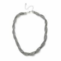 Freedom Silver Tone Jelly Plait Statement Necklace