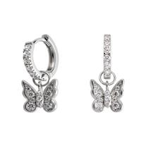 Revere Sterling Silver Butterfly Huggie Hoop Earrings