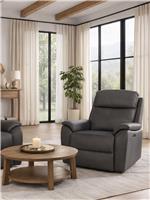 Aspire Kingsmere Leather Power Recliner Chair - Charcoal
