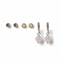 Freedom Crystal Studs, Floral Pearl Studs and Gem Stone Drop Huggie Earrings
