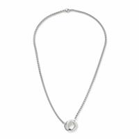 Uncommon Souls Silver Tone Stainless Steel Linked Ring Pendant Necklace