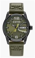 G Star Selvedge Men's Green Leather Strap Watch