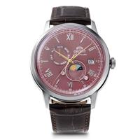 Orient Bambino Sun And Moon Men's Brown Leather Strap Watch