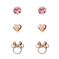 Disney Two Tone Minnie Mouse Earrings Set - Pack of 3