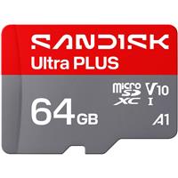 SanDisk Ultra PLUS 150MB/s microSDXC UHS-I Memory Card with Adaptor - 64GB