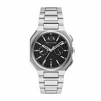 Armani Exchange Bass Dual-Time Stainless Steel Bracelet Watch