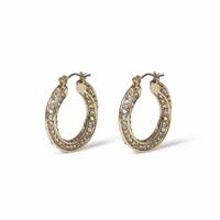 Freedom Gold Tone Crystal Twisted Hoop Earrings