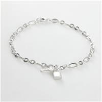 Revere 925 Sterling Silver Key and Padlock Charm Bracelet