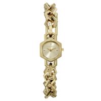 Olivia Burton Hex Link Mini Gold Dial Gold Plated Bracelet Watch