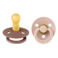 BIBS Colour Pacifier 2 Pack - Woodchuck/Blush