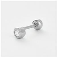 Revere Sterling Silver Cubic Zirconia Single Flatback Stud Earring