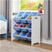 Liberty House Toys Kids 9 Bin Storage Unit - Blue and White