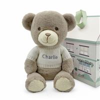 Babyblooms Personalised Frankie Bear With Knitted Jumper Gift Set - White