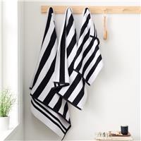 Catherine Lansfield Reversible Stripe Jacquard Hand Towel - Black
