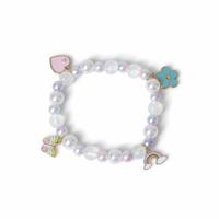 Flitzy Pastel Charm Beaded Stretch Bracelet