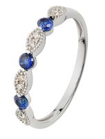 Revere 9ct White Gold Blue Cubic Zirconia Eternity Ring - T