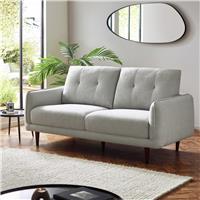Julian Bowen Remy Fabric 3 Seater Sofa Metal Feet - Light Grey