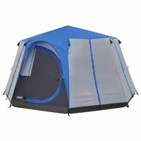 Coleman 8 Man 1 Room Octagon Dome Glamping Tent - Blue/White