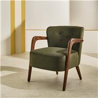 Habitat Yanni II Velvet Accent Chair - Olive