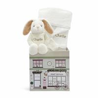 Babyblooms Personalised Little Bunny And Bathrobe Gift Hamper - Beige