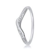 Revere 9ct White Gold 0.05ct Diamond Wedding Band Ring - M