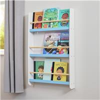 Liberty House Toys Kids Wall Mounted Bookshelf - White and Blue