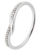 Revere 9ct White Gold 0.05ct Diamond Wedding Band Ring - U