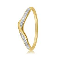 Revere 9ct Gold 0.05ct Diamond Twist Wedding Band Ring - M