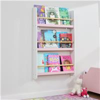 Liberty House Toys Kids Wall Mounted Bookshelf - White and Pink
